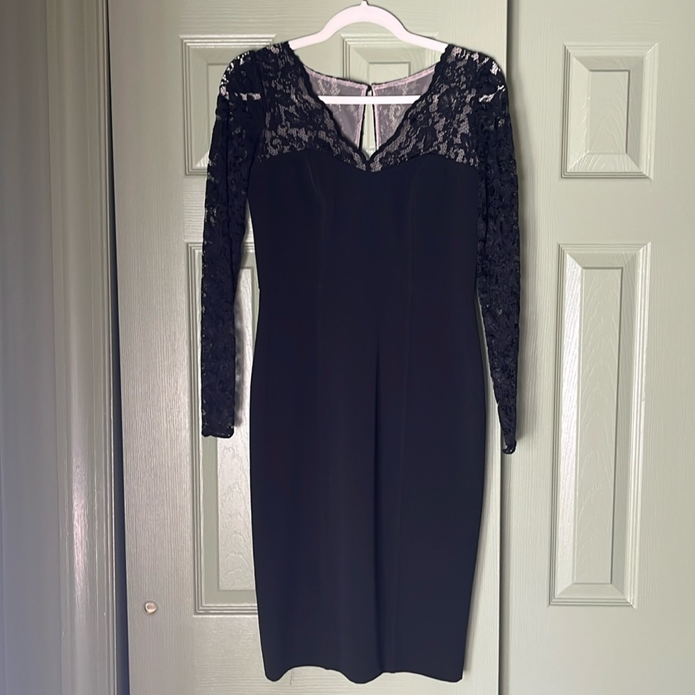 Maggy London Black V-Neck Sheath Dress | Size 2